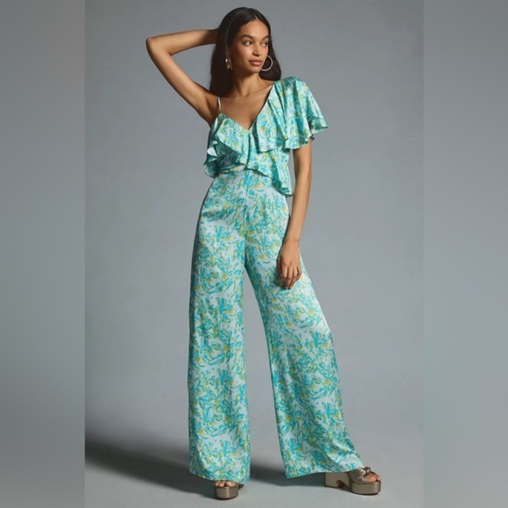 NWT Anthropologie Corey Lynn Calter Silky Wide Leg Jumpsuit Small